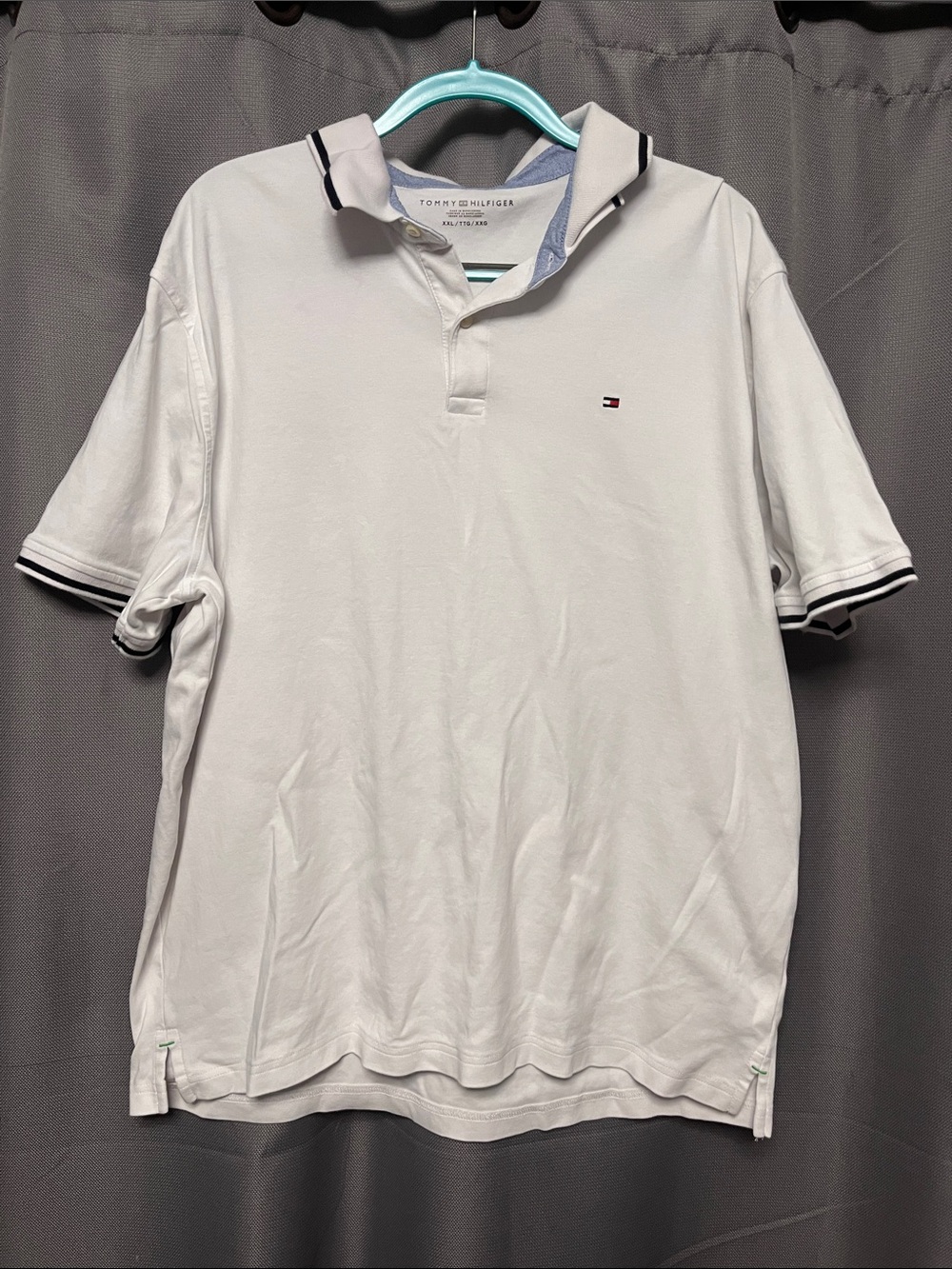 Tommy Hilfiger White Polo with Navy Trim